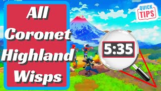 All Coronet Highland Wisps  Pokemon Legends Arceus  Coronet Highland Wisps Location Guide [upl. by Esilehc]