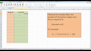 How To Calculate the Factorial of a Number in Excel 2010 [upl. by Morril937]