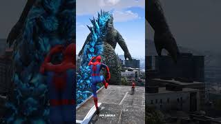 GODZILLA MONSTER ATTACKED THE CITY gta5 shortsfeed [upl. by Eelyac834]