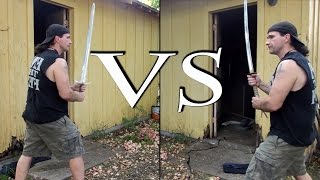 13th Century Knight Sword Vs Samurai Katana Against Gambeson or Cloth Armor [upl. by Alodi]