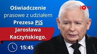 Jarosław Kaczyński  oświadczenie prasowe z udziałem Prezesa PiS [upl. by Stenger]