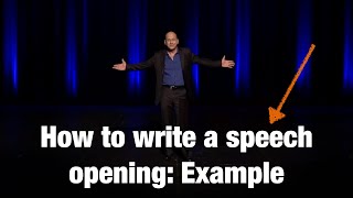 How to write a speech opening Example [upl. by Esilanna]