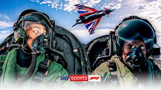 George Russell and Ted Kravitz fly Eurofighter Typhoons 😲 [upl. by Ddart851]