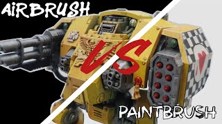 Painting TWO Ballistus Dreadnoughts  Airbrush vs Paintbrush Leviathan Warhammer 40k 10th Edition [upl. by Gilda373]