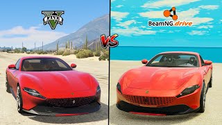 GTA 5 Ferrari Roma Car Vs Beamngdrive Ferrari Roma Car  Which Is Best [upl. by Lucilla]