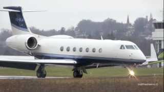 Gulfstream G550 VQBLA Landing at Airport BernBelp [upl. by Detta]