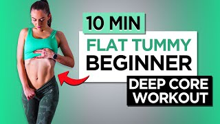 Do this to Get Flat Tummy  10 MIN Beginner Deep Core amp Pelvic Floor Workout [upl. by Ennayelhsa]