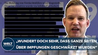 CORONAPROTOKOLLE Schwärzungen quotFrage mich warum Öffentlichkeit das nicht sehen sollquot – Streeck [upl. by Hamfurd]