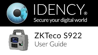 Idency ZKTeco S922 User amp Registration Guide [upl. by Ogait]