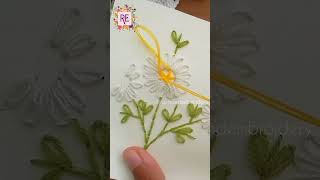 Handembroidery woven circle stitch flower [upl. by Tengdin]