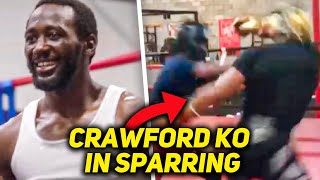 Terence Crawford KNOCKS OUT Heavyweight In Sparring FOOTAGE [upl. by Kampmeier608]