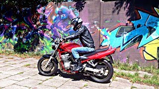 Suzuki Bandit 600 wheelie clutch burnout stunt [upl. by Jard663]