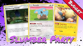 Slumber Party No Rare Challenge Budget Unified Minds Deck PTCGO Gameplay [upl. by Ahens]