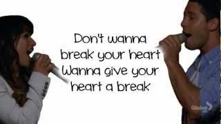 Glee  Give Your Heart A Break Lyrics [upl. by Kopple332]