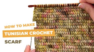 How to make beautiful Tunisian crochet scarf [upl. by Aonehc]