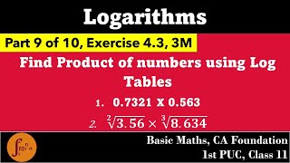 1st PUC  Class 11  Logarithms Part 9  Exercise 43 3M  Find 07321x0563 l Basic Maths [upl. by Nihahs]