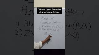 Trick to Learn Examples of Amphoteric Oxides youtubeshorts viralshort metalsandnonmetals [upl. by Sokem396]