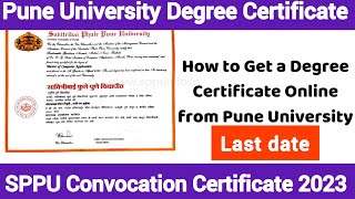 sppu convocation certificate2023 Last date 🛑 How to apply convocation certificate 2023 [upl. by Abran712]