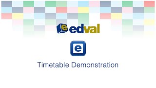 Edval Timetable Demonstration [upl. by Nothgiel619]