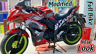 Suzuki Gixxer SF Modified in Bangladesh । New Wolf Sticker Modification । Bangla Review । AJ Shohan [upl. by Lesh]