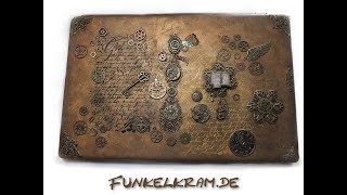 Steampunk Deko Schmuck  Notebook basteln Funkelkramde [upl. by Notnerb]