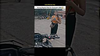 Cute girl Shocking Reaction On saw Kawasaki z900 Rapido Bike 😱shorts bike rider rapido cutegirl [upl. by Suqram631]