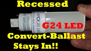 G24 Horizontal LED Conversion BALLAST STAYS IN PL Retrofit CFL 13 18 26 32 42 Watt Plug Play [upl. by Nairb]