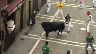 2013 Running of the Bulls® July 12th Injury [upl. by Adrahs74]