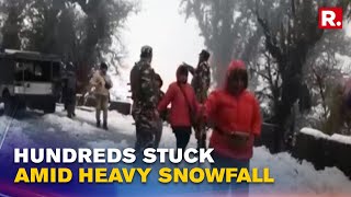 West Bengal 300 Tourists Stuck Amid Heavy Snowfall in Darjeeling Rescue Operations Underway [upl. by Zitah]