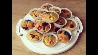 Receta para elaborar Muffins de Nutella y MampMs [upl. by Kelila]