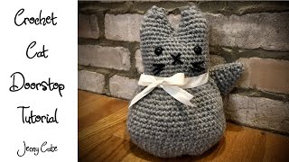 Crochet Cat Doorstop TutorialBody Rounds 2528 [upl. by Anaugahs649]