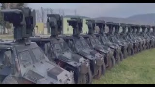 Kosovo Army 2024 Otokar Cobras APC Vehicles [upl. by Akimak]