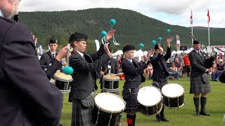 Granite City amp Lathallan School Pipe Band playing MacPhersons Rant at 2023 Ballater Highland Games [upl. by Phaidra]