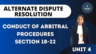 Conduct of arbitral procedures  Section 1822  Arbitration  ADR [upl. by Atimad]