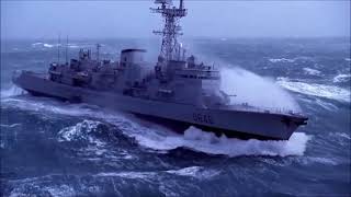 Military ship in extreme storm [upl. by Nylodnarb160]