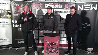 Rockets Fan TV  Pressekonferenz Spiel EG Diez Limburg vs Snackpoint Eaters Geleen 12032024 [upl. by Ardiedak]