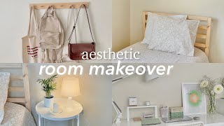 aesthetic small room makeover  pinterest style inspired ☁️🌷 [upl. by Meensat]