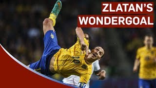 Zlatan Ibrahimovic Scores Amazing 30yard Bicyclekick vs England  Sweden 42 England [upl. by Atirihs833]