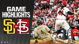 Padres vs Cardinals Game Highlights 82624  MLB Highlights [upl. by Aurelea]