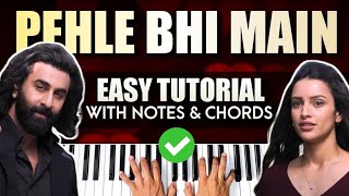 PEHLE BHI MAIN  Easy Piano Tutorial  Step By Step With Notes amp Chords  Ranbir  Vishal Mishra [upl. by Harpole808]