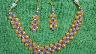 How to make beads necklace at home part 81beads earringsDIY trendingTanisha jewellery creation [upl. by Neelik617]