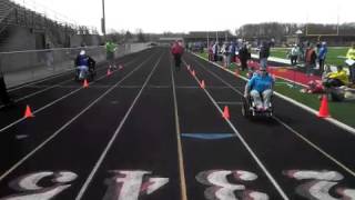 NB Video quotWheelchair slalomquot racers compete in Special Olympics Bluffton Invitational [upl. by Yessej]