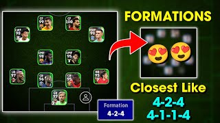 How to get closest Formations to 424 amp 4114 in eFootball 2024 Mobile 😍  efootball best formations [upl. by Kalk]