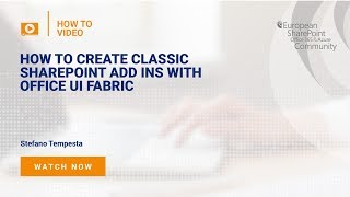 How To Create Classic SharePoint Add ins with Office UI Fabric [upl. by Milty]