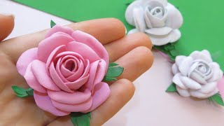 Easiest way to make a foamiran roseFoam Rose TutorialEasy Rose DIYDIY Foam Flower [upl. by Nary]