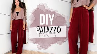 DIY PALAZZO PANTS  Cómo hacer un pantalón palazzo [upl. by Maxie]