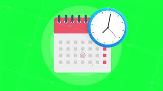 Calendar and clock icon Wall calendar Important schedule appointment date Motion graphics [upl. by Reitman]