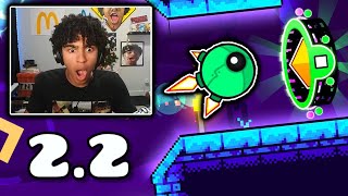 GEOMETRY DASH 22  DASH 100 REACTION [upl. by Pahl]