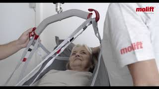 Molift Air  How to lift from a bed to a wheelchair [upl. by Darreg]