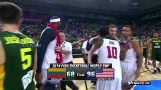 Fight after the game  USA vs Lithuania  September 11 2014  Basketball  FIBA 2014 [upl. by Morentz404]